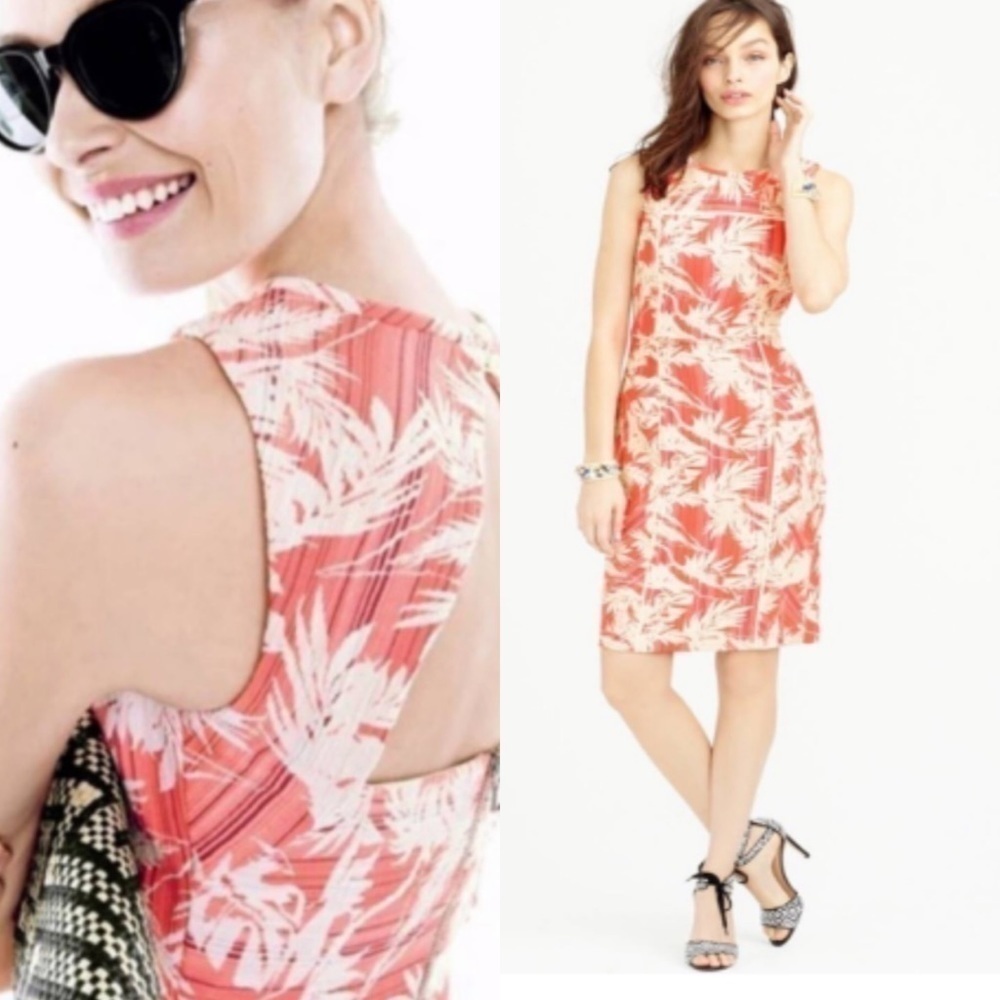 4 for $20 SALE! J.Crew Sun Faded Tropical Print Sheath Dress, Pink, Size 4